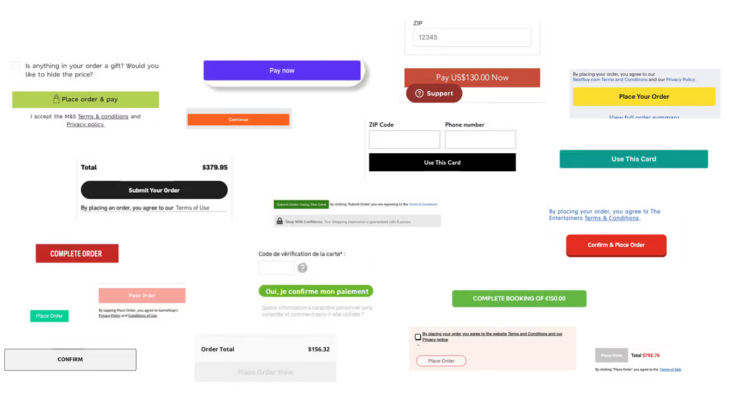 Compeitive audit of checkout buttons